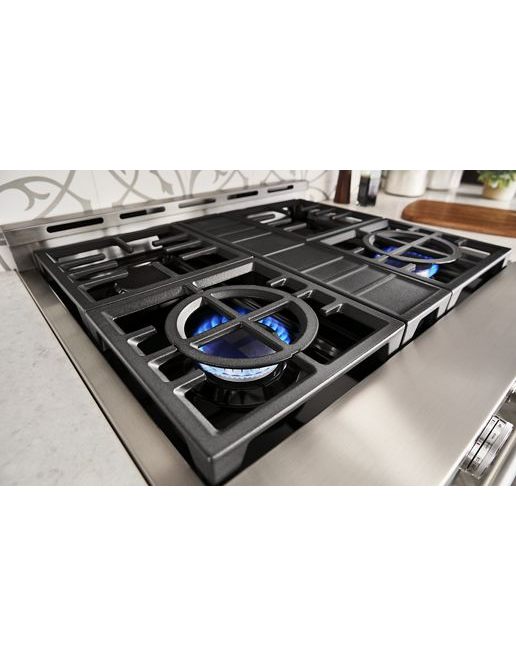KitchenAid 30 in. 4.1 cu. ft. Smart Commercial-Style Gas Range with Self-Cleaning and True Convection in Stainless Steel 1