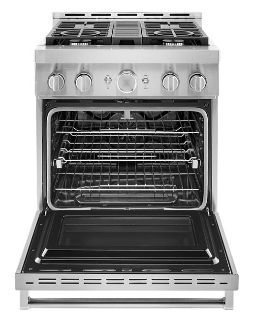 KitchenAid 30 in. 4.1 cu. ft. Smart Commercial-Style Gas Range with Self-Cleaning and True Convection in Stainless Steel 4