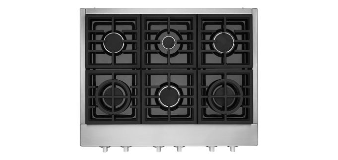KitchenAid 36 in. Gas Commercial Cooktop with 6-Burners in Stainless Steel 3
