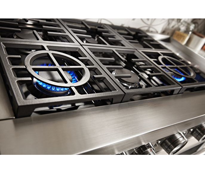 KitchenAid 48 in. 6.3 cu. ft. Smart Double Oven Dual Fuel Range with True Convection in Stainless Steel with Griddle 1