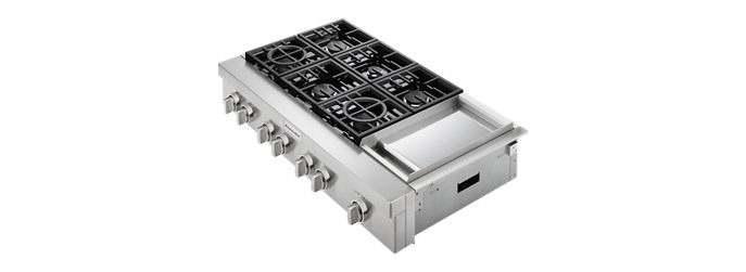 KitchenAid 48 in. Gas Commercial Cooktop with 6-Burners in Stainless Steel 2