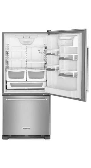 KitchenAid 19 cu. ft. Bottom Freezer Refrigerator in Stainless Steel 2