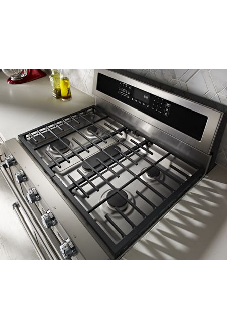 KitchenAid 6.7 cu. ft. Double Oven Dual Fuel Gas Range with Self-Cleaning Convection Oven in Stainless Steel 2