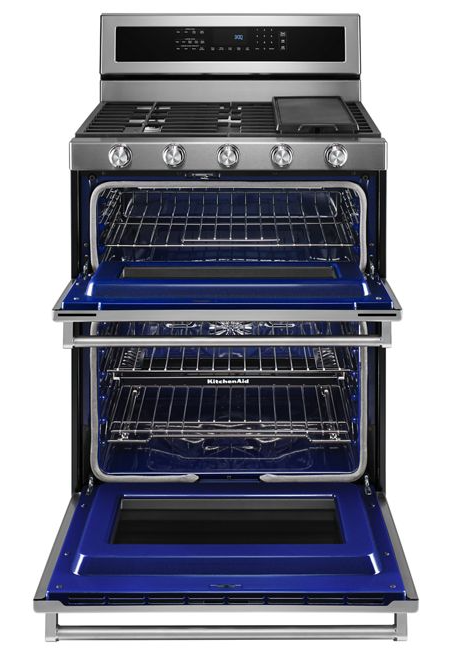 KitchenAid 6.7 cu. ft. Double Oven Dual Fuel Gas Range with Self-Cleaning Convection Oven in Stainless Steel 5