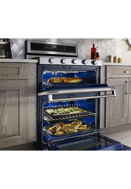 KitchenAid 6.7 cu. ft. Double Oven Dual Fuel Gas Range with Self-Cleaning Convection Oven in Stainless Steel 4
