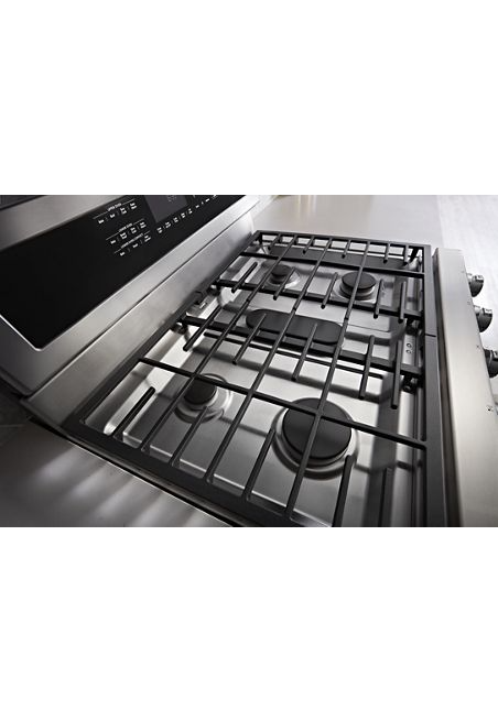 KitchenAid 6.0 cu. ft. Double Oven Gas Range with Self-Cleaning Convection Oven in Stainless Steel 1