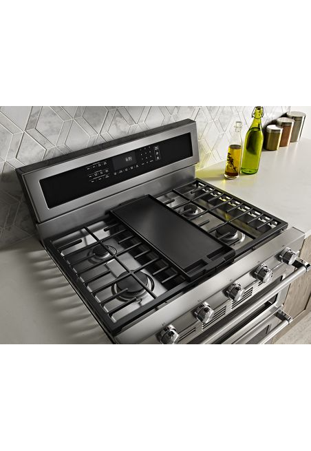 KitchenAid 6.0 cu. ft. Double Oven Gas Range with Self-Cleaning Convection Oven in Stainless Steel 3