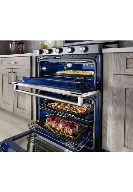 KitchenAid 6.0 cu. ft. Double Oven Gas Range with Self-Cleaning Convection Oven in Stainless Steel 4