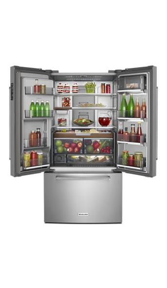 KitchenAid 23.8 cu. ft. French Door Refrigerator in PrintShield Stainless Steel, Counter Depth 4