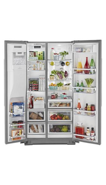KitchenAid 36 in. W 22.6 cu. ft. Side by Side Refrigerator in Stainless Steel with PrintShield Finish, Counter Depth 4
