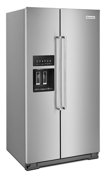 KitchenAid 36 in. W 24.8 cu. ft. Side by Side Refrigerator with Exterior Ice and Water in PrintShield Stainless Steel 2