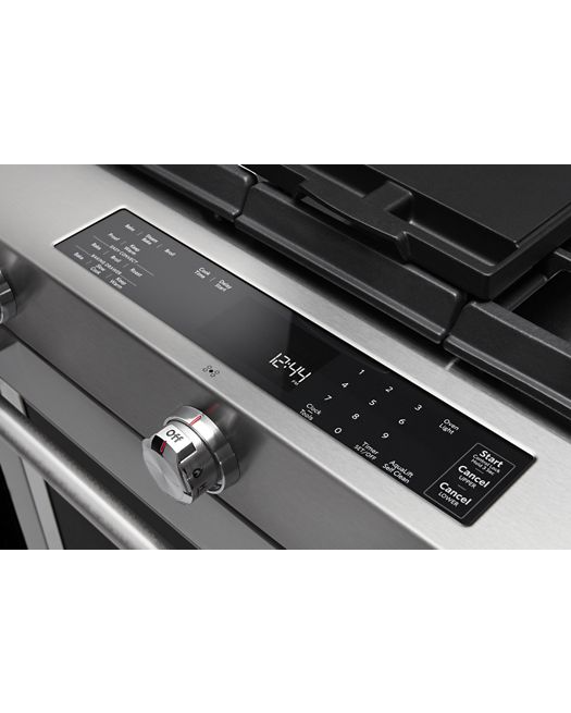 KitchenAid 7.1 cu. ft. Slide-In Dual Fuel Range with AquaLift Self-Cleaning True Convection Oven in Stainless Steel 1