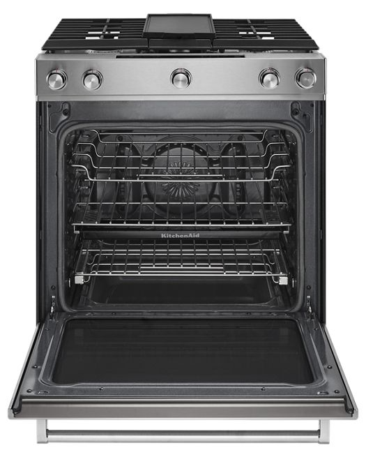 KitchenAid 7.1 cu. ft. Slide-In Dual Fuel Range with AquaLift Self-Cleaning True Convection Oven in Stainless Steel 4