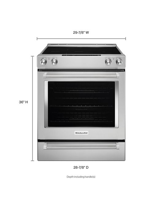 KitchenAid 7.1 cu. ft. Slide-In Electric Range with Self-Cleaning Convection Oven in Stainless Steel 3