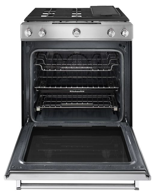 KitchenAid 6.5 cu. ft. Slide-In Gas Range with Self-Cleaning Convection Oven in Stainless Steel 2