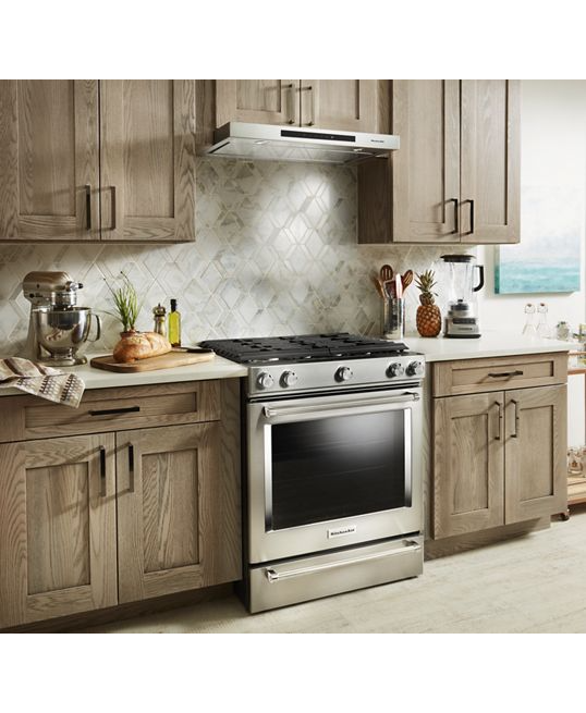KitchenAid 5.8 cu. ft. Slide-In Gas Range with Self-Cleaning Convection Oven in Stainless Steel 4