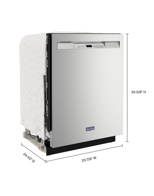 Maytag 24 in. Fingerprint Resistant Stainless Front Control Built-In Tall Tub Dishwasher with Dual Power Filtration, 50 dBA 1