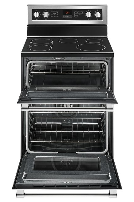 Maytag 6.7 cu. ft. Double Oven Electric Range with Convection Oven in Fingerprint Resistant Stainless Steel 2
