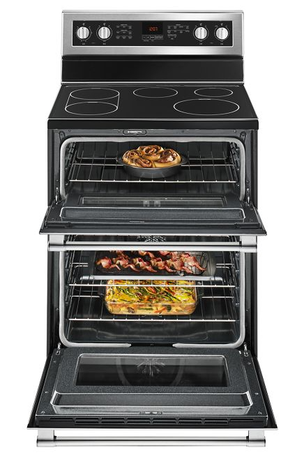Maytag 6.7 cu. ft. Double Oven Electric Range with Convection Oven in Fingerprint Resistant Stainless Steel 4
