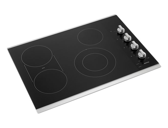 Maytag 30 in. Radiant Electric Cooktop in Stainless Steel with 4 Elements and Reversible Grill, Griddle 4