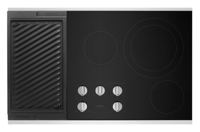 Maytag 36 in. Radiant Electric Cooktop in Stainless Steel with 5 Elements and Reversible Grill, Griddle 2