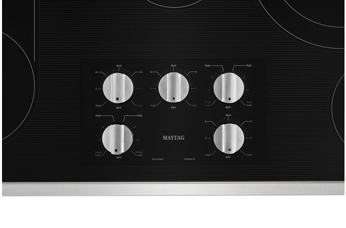 Maytag 36 in. Radiant Electric Cooktop in Stainless Steel with 5 Elements and Reversible Grill, Griddle 3