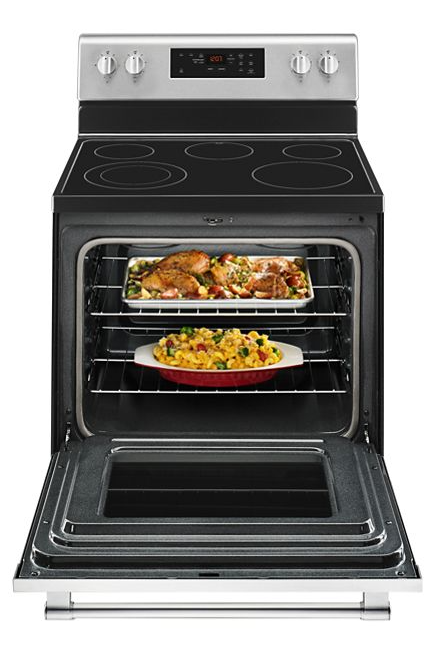 Maytag 5.3 cu. ft. Electric Range with Shatter-Resistant Cooktop in Fingerprint Resistant Stainless Steel 5