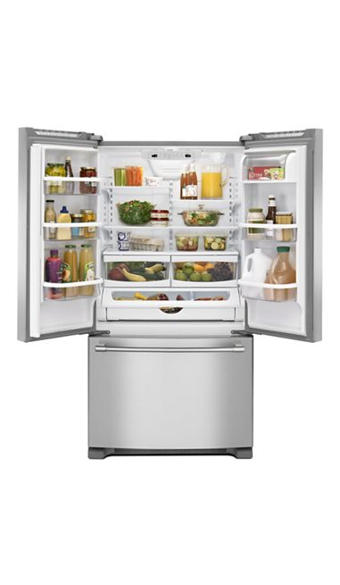 Whirlpool 33 in. 22 cu. ft. Built- in. French Door Refrigerator Fingerprint Resistant Stainless Steel with Water Dispenser 1