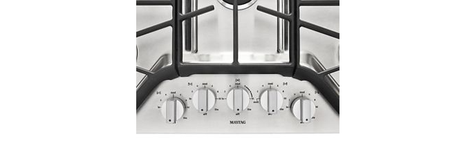 Maytag 36 in. Gas Cooktop in Stainless Steel with 5 Burners Including 15000 BTU Power Burner 1