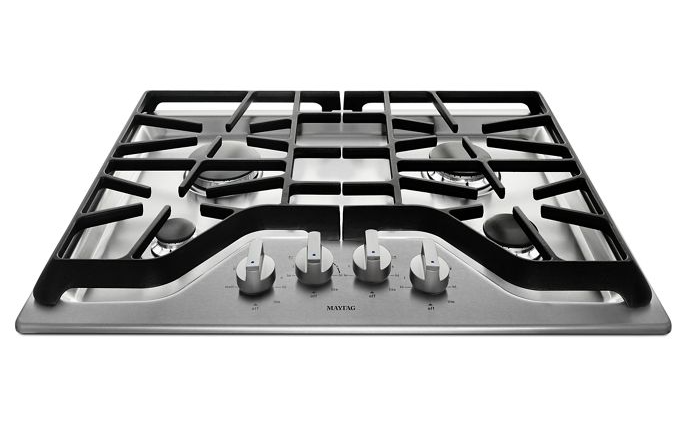 Maytag 36 in. Gas Cooktop in Stainless Steel with 5 Burners Including 18000-BTU Power Simmer Dual Stacked Burner 3