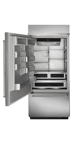KitchenAid 20.9 cu. ft. Built-In Bottom Freezer Refrigerator in Stainless Steel with Platinum Interior 3