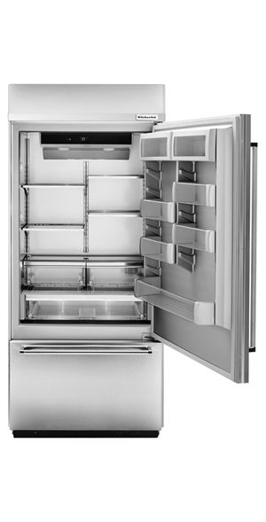 KitchenAid 20.9 cu. ft. Built-In Bottom Freezer Refrigerator in Stainless Steel, Platinum Interior 3