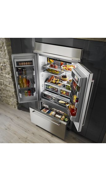 KitchenAid 24.2 cu. ft. Built-In French Door Refrigerator in Stainless Steel, Platinum Interior 1