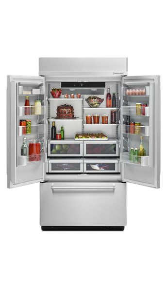 KitchenAid 24.2 cu. ft. Built-In French Door Refrigerator in Stainless Steel, Platinum Interior 5