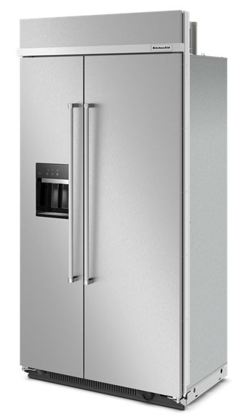 KitchenAid 41 in. W 25.1 cu. ft. Built-In Side by Side Refrigerator in Stainless Steel with PrintShield 2