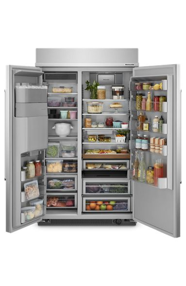 KitchenAid 47 in. W 29.4 cu. ft. Built-In Side by Side Refrigerator in Stainless Steel 3