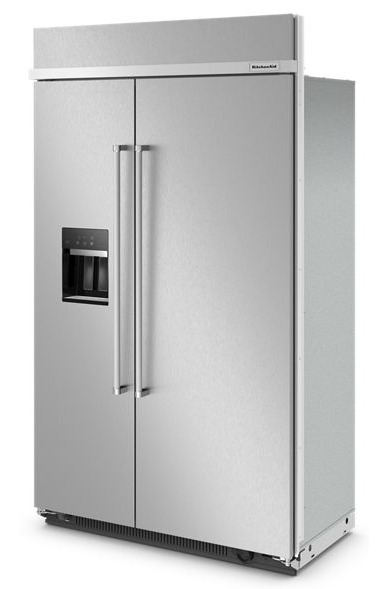 KitchenAid 47 in. W 29.4 cu. ft. Built-In Side by Side Refrigerator in Stainless Steel 1