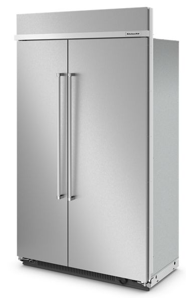KitchenAid 48 in. W 30 cu. ft. Built-In Side by Side Refrigerator in Stainless Steel with PrintShield 2